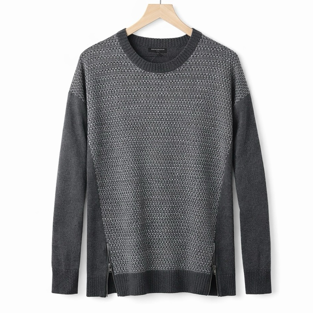 Banana Republic Charcoal and Gray Crew Neck Pullover Sweater